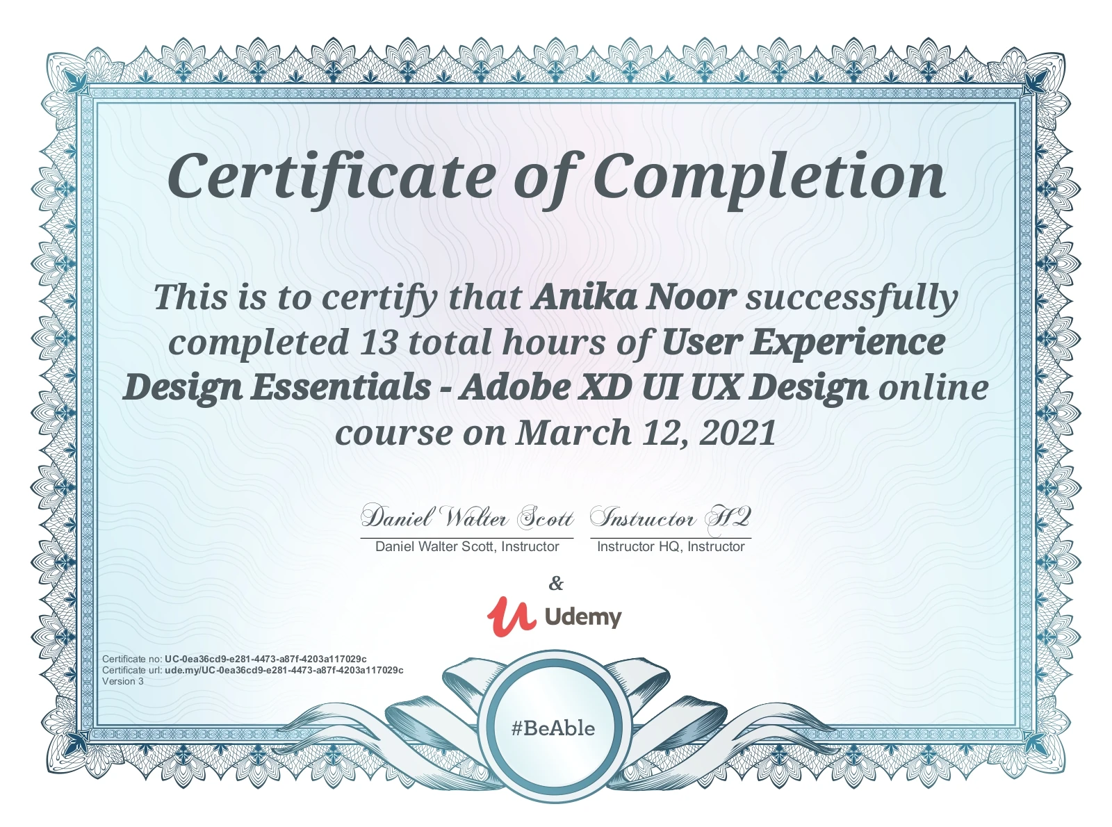 Design coursework completion certificate 1