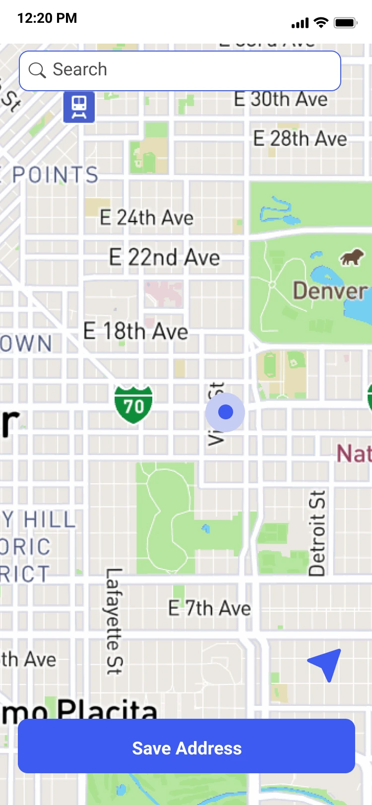 Pickup location map