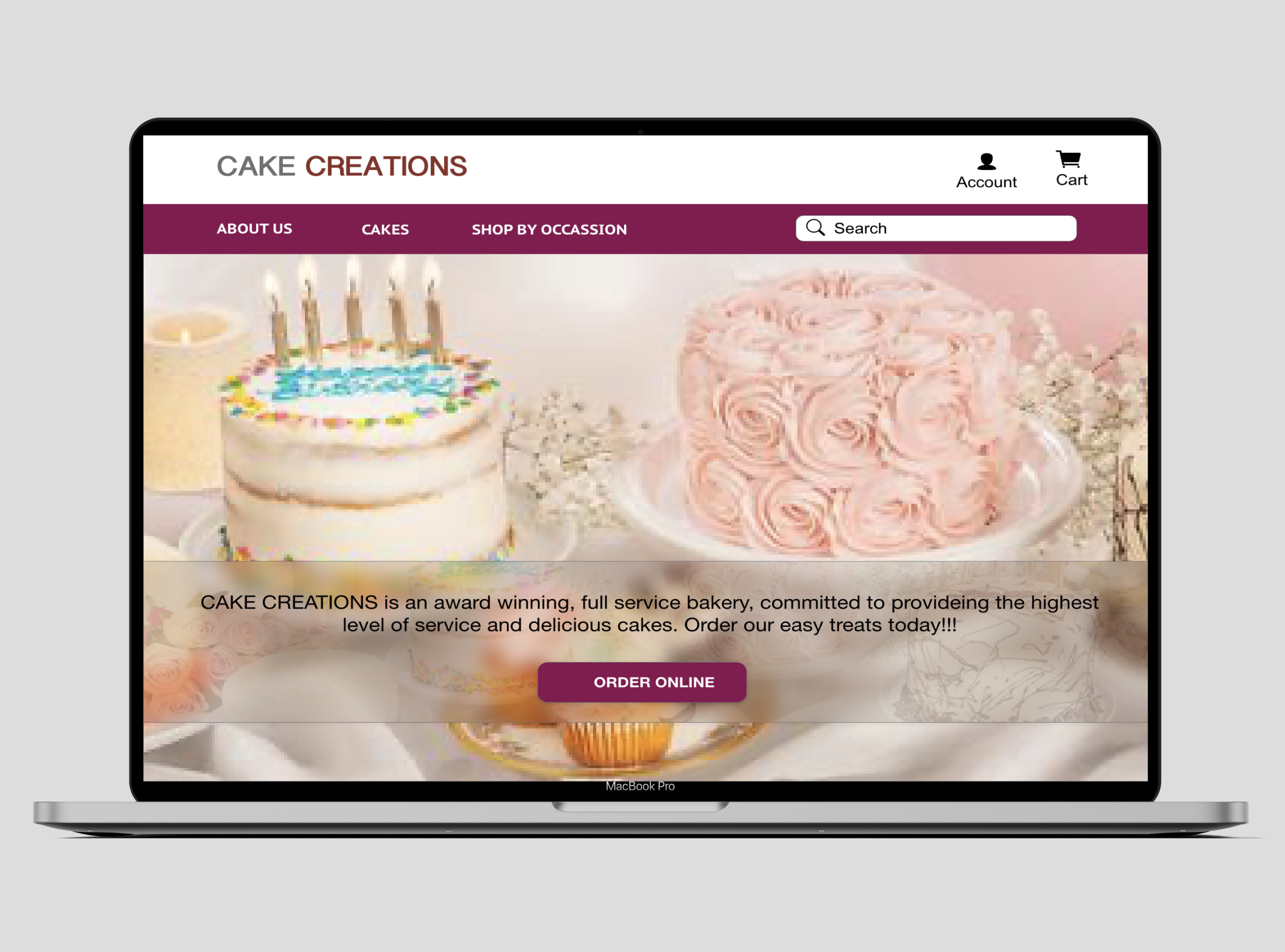 cake ordering app banner image