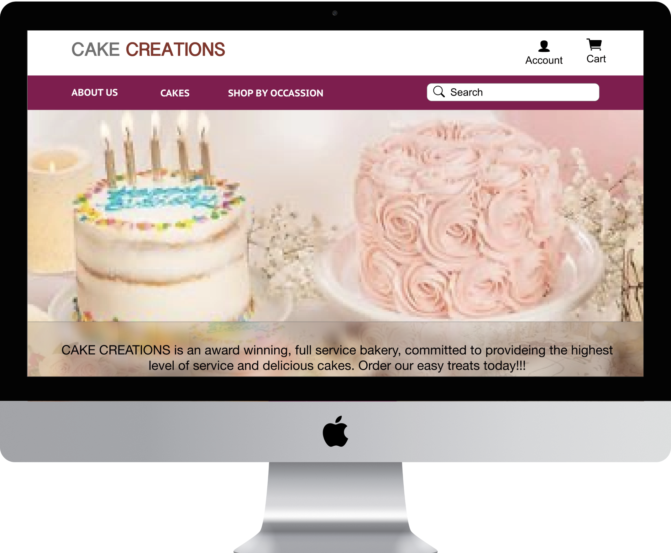 Cake Creations responsive website design