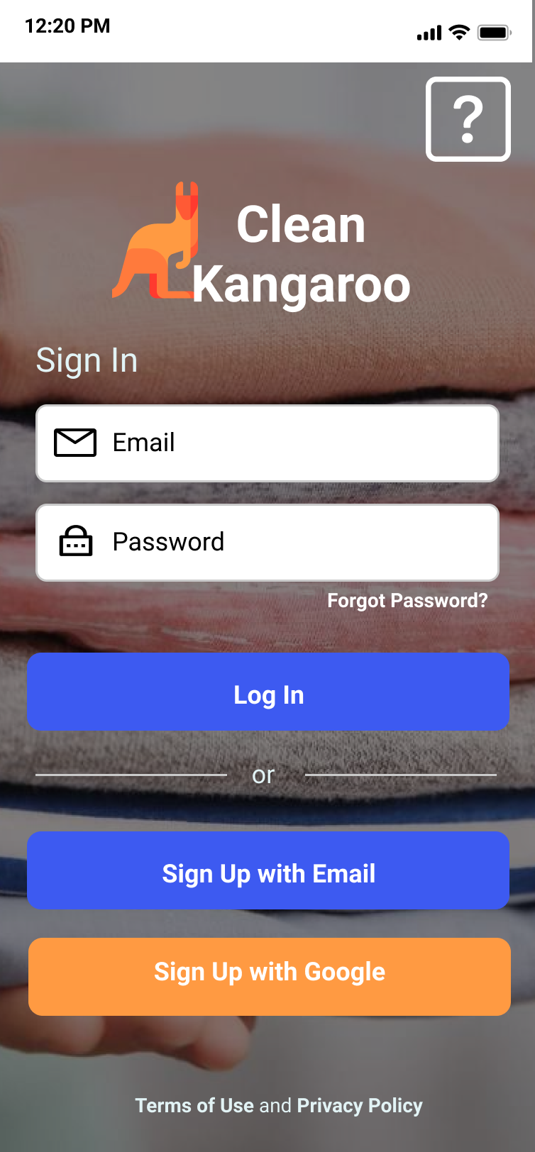 clean kangaroo laundry app banner image